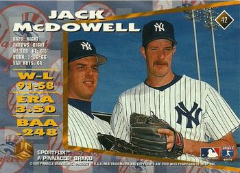 1995 Sportflix UC3 #42 Jack McDowell Back