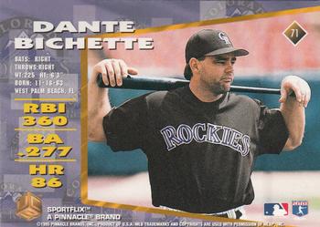 1995 Sportflix UC3 #71 Dante Bichette Back
