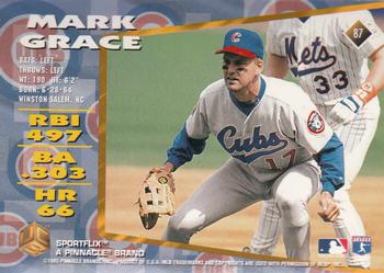 1995 Sportflix UC3 #87 Mark Grace Back