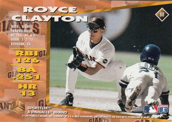 1995 Sportflix UC3 #88 Royce Clayton Back