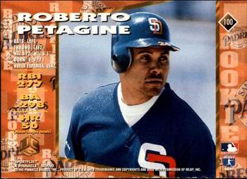 1995 Sportflix UC3 #100 Roberto Petagine Back