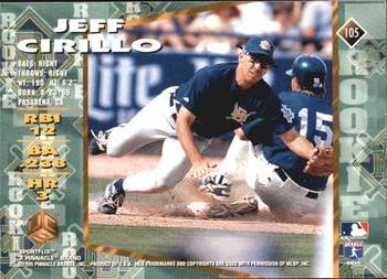1995 Sportflix UC3 #105 Jeff Cirillo Back