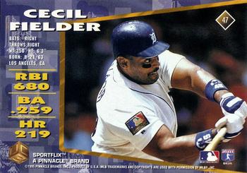 1995 Sportflix UC3 #47 Cecil Fielder Back
