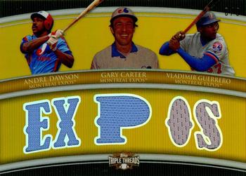 2010 Topps Triple Threads - Relic Combos Gold #TTRC-25 Andre Dawson / Gary Carter / Vladimir Guerrero Front