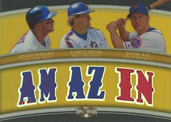 2010 Topps Triple Threads - Relic Combos Gold #TTRC-33 David Wright / Gary Carter / Jason Bay Front