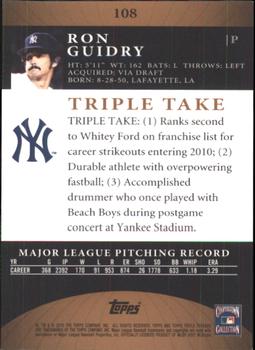 2010 Topps Triple Threads - Sepia #108 Ron Guidry Back