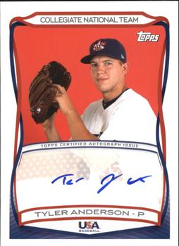 2010 Topps USA Baseball - Autographs #A-21 Tyler Anderson Front