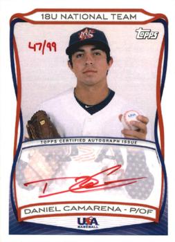 2010 Topps USA Baseball - Autographs Red #A7 Daniel Camarena Front