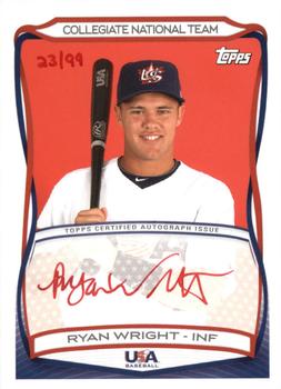 2010 Topps USA Baseball - Autographs Red #A42 Ryan Wright Front