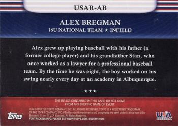 2010 Topps USA Baseball - Triple Jerseys #USAR-AB Alex Bregman Back