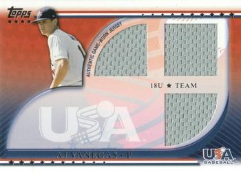 2010 Topps USA Baseball - Triple Jerseys #USAR-AV AJ Vanegas Front