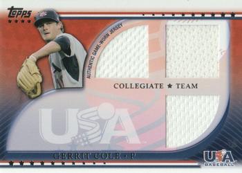 2010 Topps USA Baseball - Triple Jerseys #USAR-GC Gerrit Cole Front