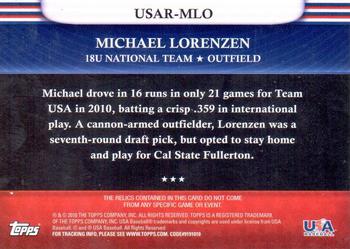 2010 Topps USA Baseball - Triple Jerseys #USAR-MLO Michael Lorenzen Back