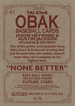 2010 TriStar Obak - Autographs Red #A1 Jason Heyward / Austin Jackson Back