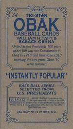 2010 TriStar Obak - Mini T212 #34 William H. Taft / Barack Obama Back