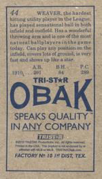 2010 TriStar Obak - Mini T212 #44 George Weaver Back