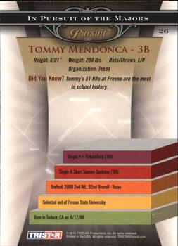 2010 TriStar Pursuit #26 Tommy Mendonca Back
