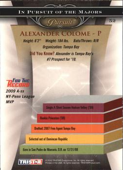 2010 TriStar Pursuit #52 Alexander Colome Back