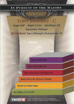 2010 TriStar Pursuit #2 Tony Sanchez Back