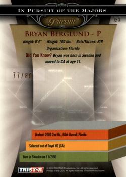 2010 TriStar Pursuit - Autographs #27 Bryan Berglund Back