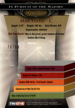 2010 TriStar Pursuit - Autographs #33 Max Stassi Back