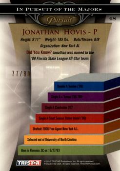 2010 TriStar Pursuit - Autographs #48 Jonathan Hovis Back