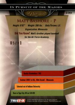 2010 TriStar Pursuit - Autographs #100 Matt Bashore Back