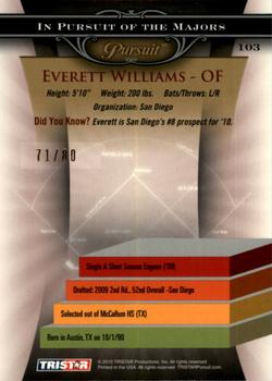 2010 TriStar Pursuit - Autographs #103 Everett Williams Back