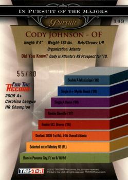 2010 TriStar Pursuit - Autographs #143 Cody Johnson Back