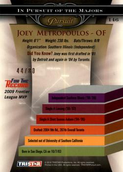 2010 TriStar Pursuit - Autographs #146 Joey Metropoulos Back