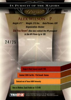 2010 TriStar Pursuit - Autographs Green #30 Alex Wilson Back
