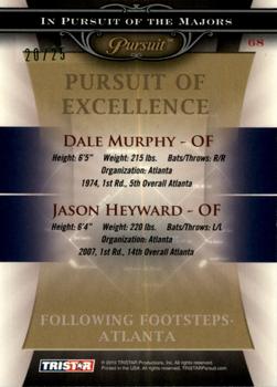 2010 TriStar Pursuit - Autographs Green #68 Dale Murphy / Jason Heyward Back