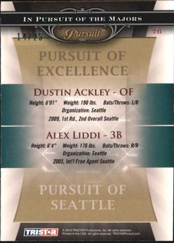 2010 TriStar Pursuit - Autographs Green #76 Dustin Ackley / Alex Liddi Back