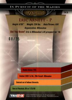 2010 TriStar Pursuit - Autographs Green #93 Eric Arnett Back