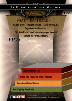 2010 TriStar Pursuit - Autographs Green #100 Matt Bashore Back