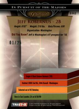 2010 TriStar Pursuit - Autographs Green #102 Jeff Kobernus Back