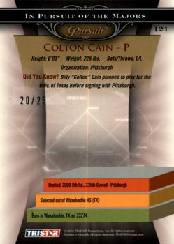 2010 TriStar Pursuit - Autographs Green #121 Colton Cain Back