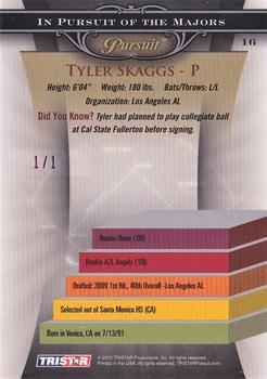 2010 TriStar Pursuit - Autographs Purple #16 Tyler Skaggs Back