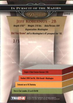 2010 TriStar Pursuit - Autographs Red #102 Jeff Kobernus Back