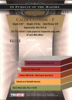 2010 TriStar Pursuit - Gold #117 Caleb Cotham Back