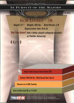 2010 TriStar Pursuit - Gold #120 Rob Lyerly Back