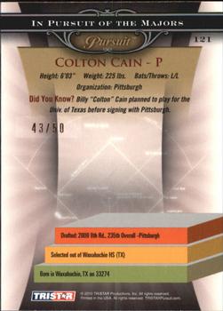 2010 TriStar Pursuit - Gold #121 Colton Cain Back