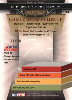 2010 TriStar Pursuit - Gold #133 Chris Balcom-Miller Back