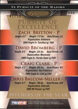2010 TriStar Pursuit - Gold #154 Zach Britton / David Bromberg / Craig Clark / Chris Balcom-Miller Back