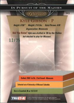 2010 TriStar Pursuit - Green #91 Kyle Gibson Back