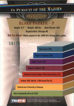 2010 TriStar Pursuit - Green #131 Blake Parker Back
