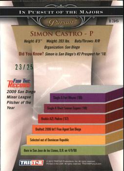 2010 TriStar Pursuit - Green #136a Simon Castro Back