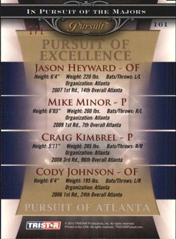 2010 TriStar Pursuit - Purple #161 Jason Heyward / Mike Minor / Craig Kimbrel / Cody Johnson Back