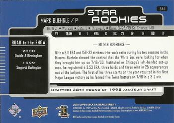 2010 Upper Deck - 2000 Star Rookies Update #541 Mark Buehrle Back