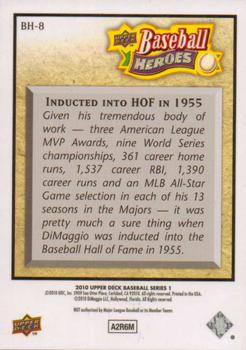 2010 Upper Deck - Baseball Heroes: Joe DiMaggio #BH-8 Joe DiMaggio Back